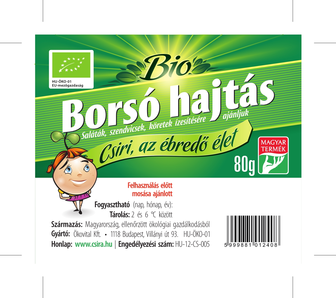 Bio Borsó hajtás 80g